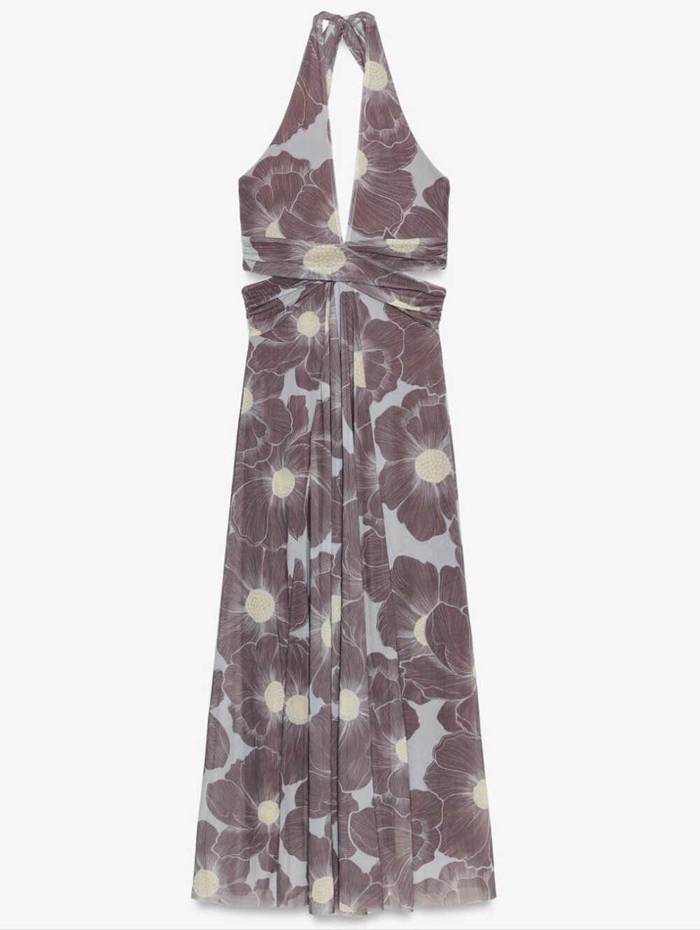 Zara Floral Halter Maxi Dress- S - Picture 7 of 9